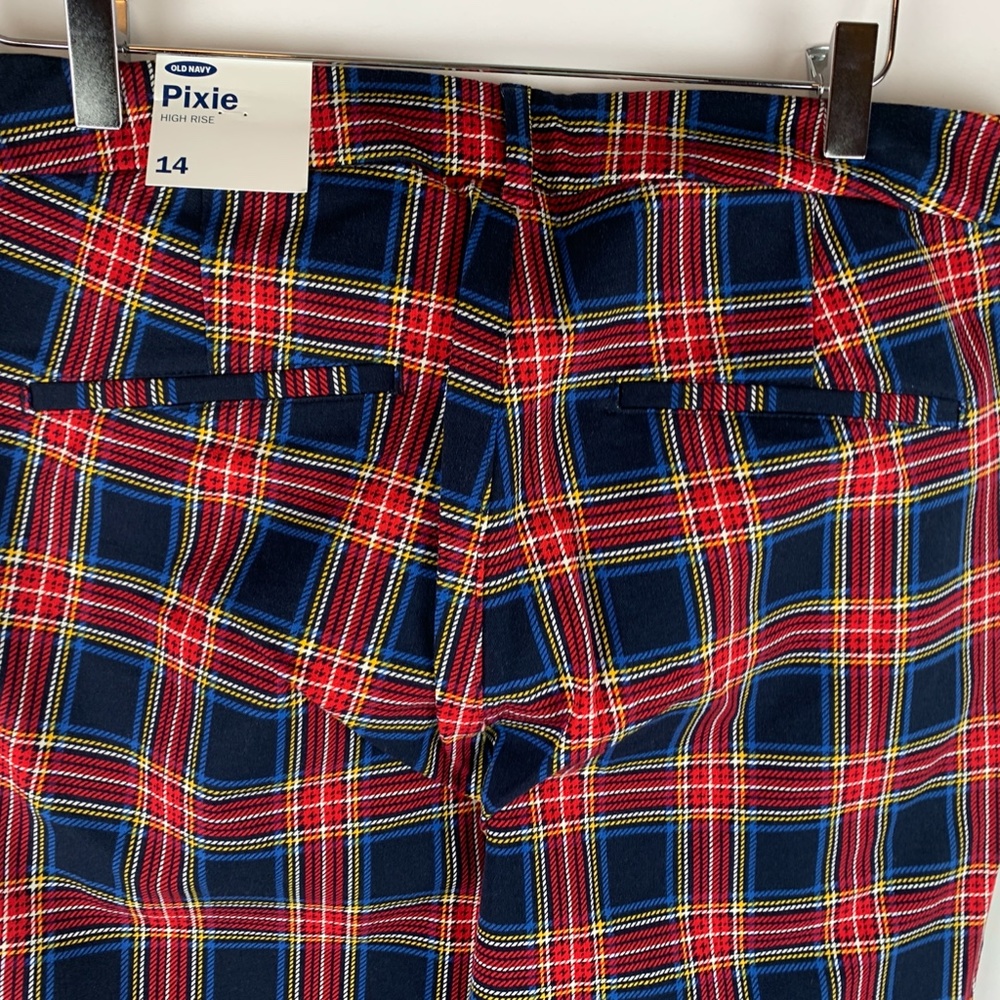 High-Waisted Patterned Pixie Ankle Pants NWT - image 9